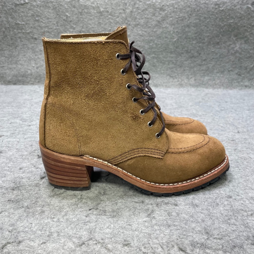 Red Wing Clara 3402 Women 8 Brown Suede Leather Lace Up Heeled Boots USA
